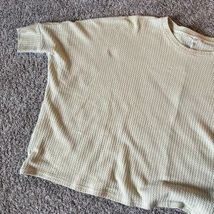 Pale Green Oversized Waffle Knit Top